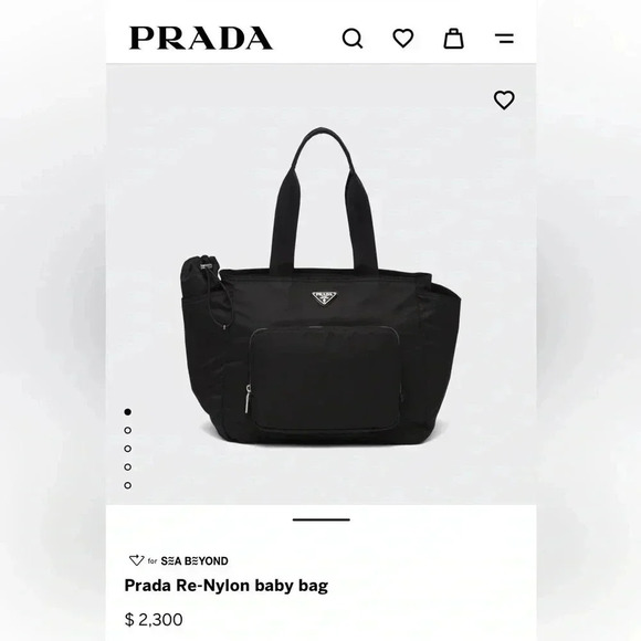 $2,300 PRADA Black Nylon Baby Bag/Diaper Bag/Designer Logo Handbag Lux Tote Bag - Picture 3 of 17